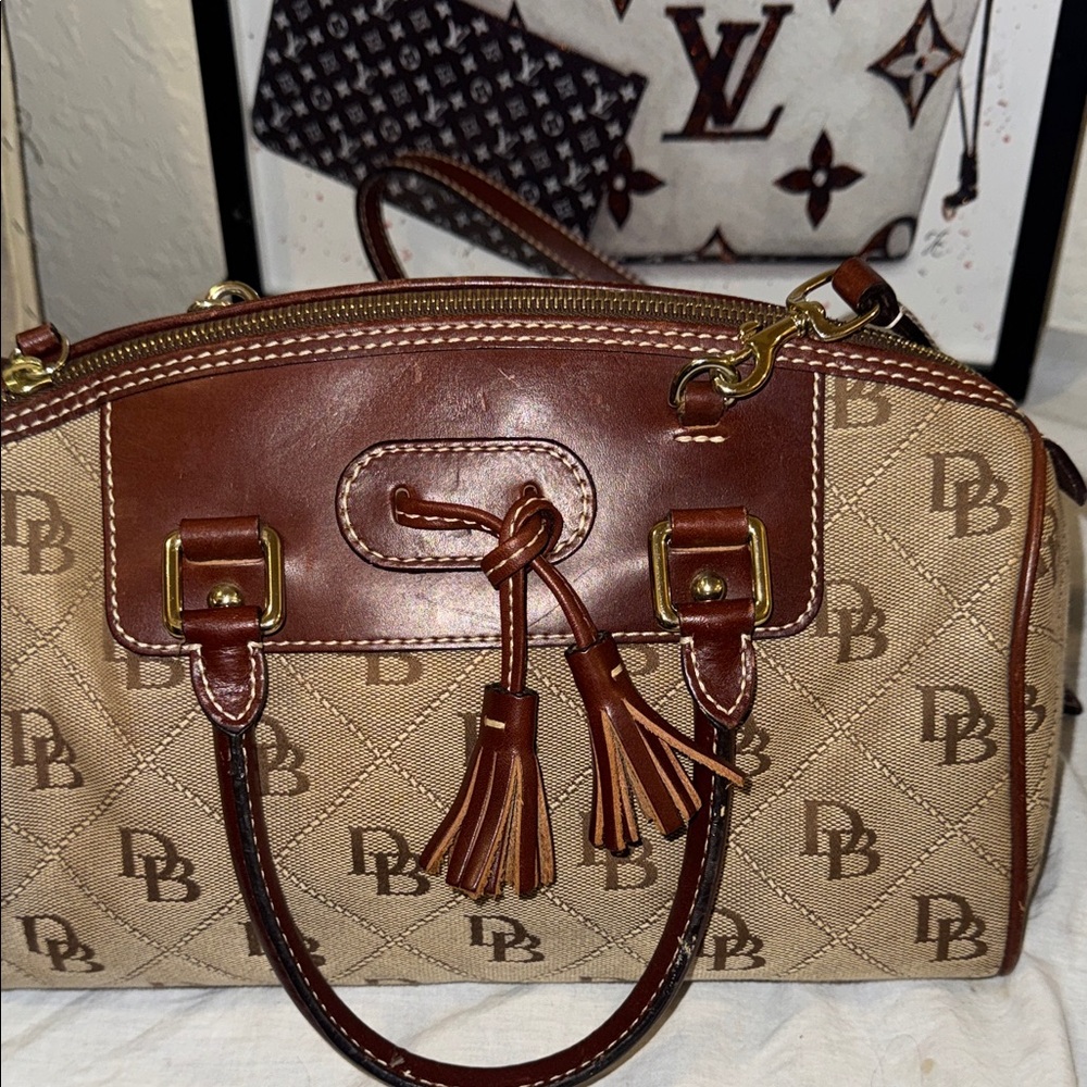 Dooney & Bourke Tan and Brown Satchel